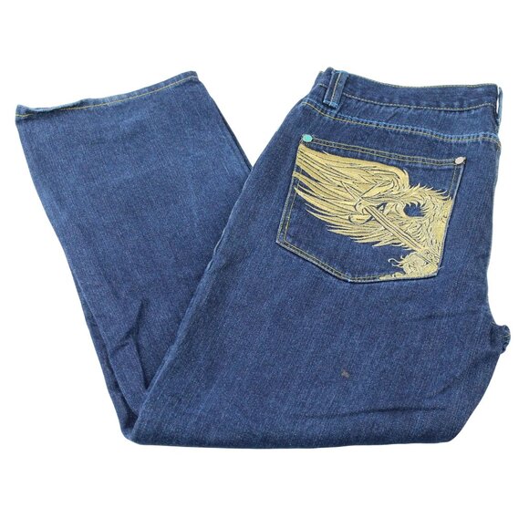 Vintage Coogi Mens 36 X 30 Golden Eagle Wings Embroidered Denim Jeans Streetwear - Picture 3 of 16